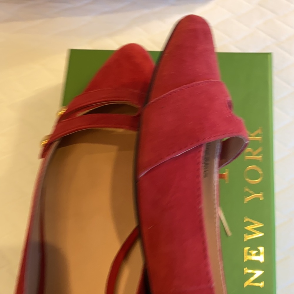 Kate Spade Size 7.5 M Red Kid Suede Flats Enna - Picture 8 of 10